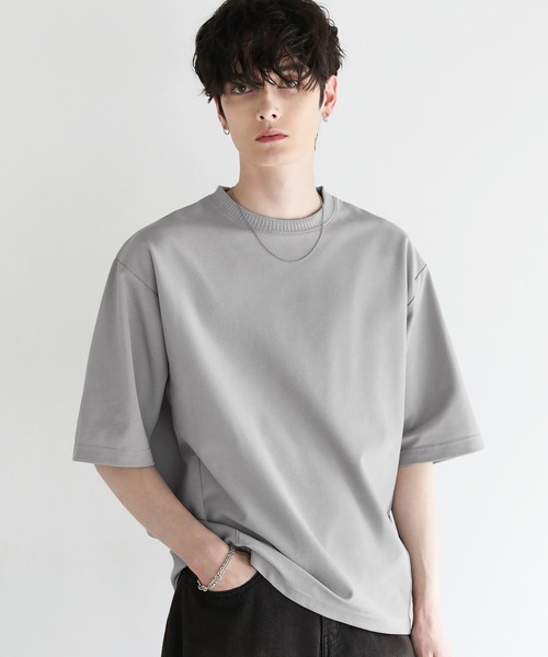 ASTRONOMY（アストロノミー）の「Buyer's Select/【接触冷感/速乾/UVカット/イージーケア】強燃カノコ衿リブ半袖Tシャツ（Tシャツ/カットソー・メンズ・ブルー/ブラック/アッシュブラウン/ライトグレー・LL/M/L）」の14枚目の写真