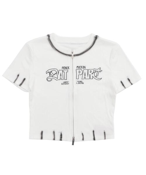 dispark(ディスパーク)の「DISPARK/WジップロゴブリーチSSトップス(Tシャツ/カットソー・レディース・ホワイト/杢グレー・FREE)」の15枚目の写真