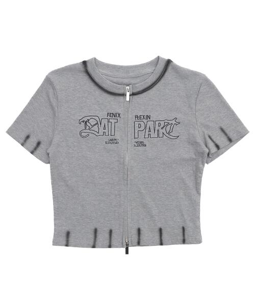 dispark(ディスパーク)の「DISPARK/WジップロゴブリーチSSトップス(Tシャツ/カットソー・レディース・ホワイト/杢グレー・FREE)」の13枚目の写真