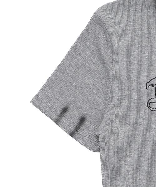 dispark(ディスパーク)の「DISPARK/WジップロゴブリーチSSトップス(Tシャツ/カットソー・レディース・ホワイト/杢グレー・FREE)」の10枚目の写真