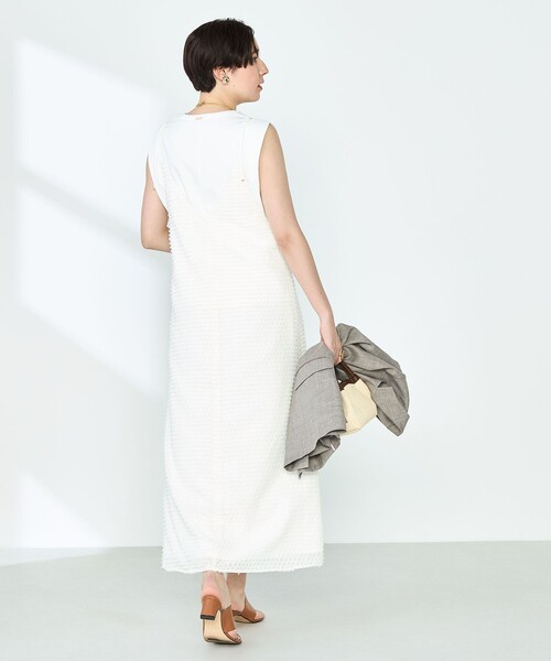 NOLLEY’S（ノーリーズ）の「ウォッシャブルカットジャガードキャミワンピース（ワンピース・レディース・ブラック/オフホワイト・38）」の18枚目の写真