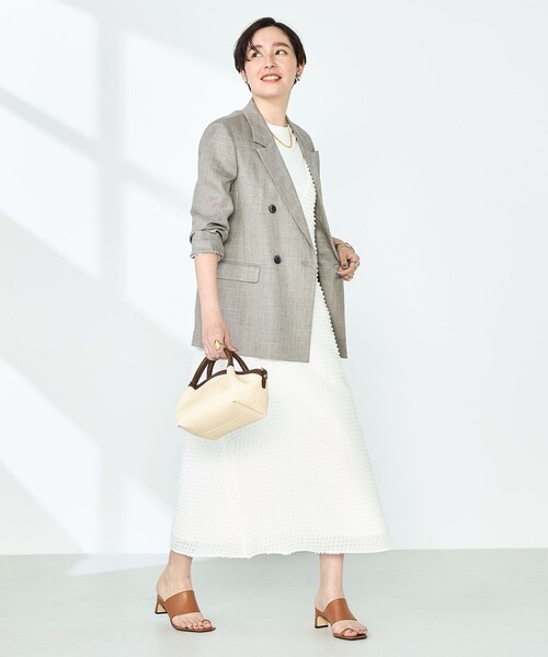 NOLLEY’S（ノーリーズ）の「ウォッシャブルカットジャガードキャミワンピース（ワンピース・レディース・ブラック/オフホワイト・38）」の21枚目の写真