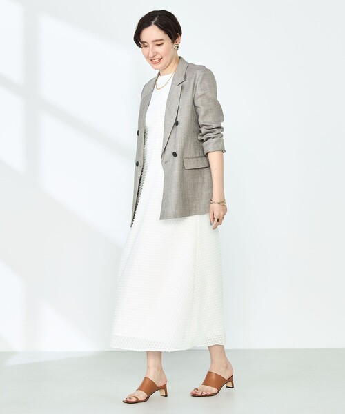 NOLLEY’S（ノーリーズ）の「ウォッシャブルカットジャガードキャミワンピース（ワンピース・レディース・ブラック/オフホワイト・38）」の22枚目の写真