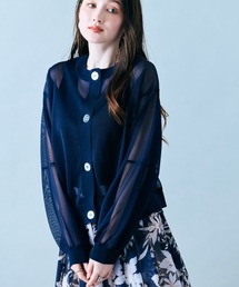ローズティアラ❣️ターコイズ ボタン付きカーディガン 84cf019-98584-03b.jpg