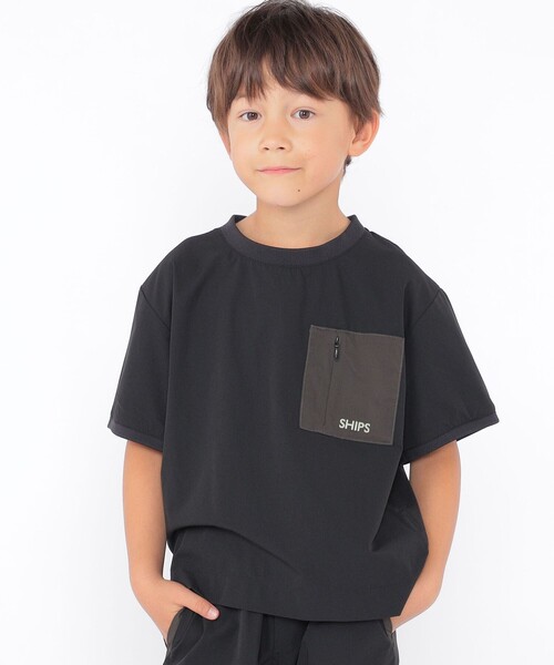 SHIPS KIDS:100～130cm / 〈UVカット〉ドライ ポケット TEE