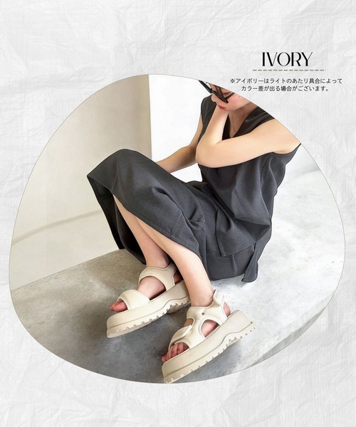 Sugar Sugar（シュガーシュガー）の「厚底スポーツサンダル 【SUGARSUGAR シュガーシュガー】（サンダル・レディース・アイボリー/ブラック・M/L/LL/S）」の21枚目の写真