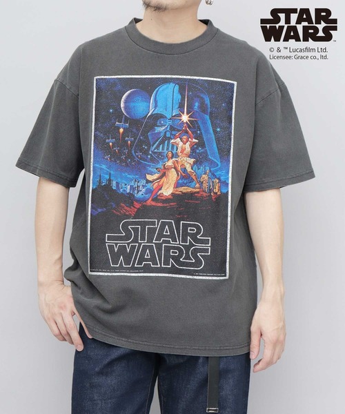セール】STAR WARS 古着風 クラックプリント ピグメント Tシャツ