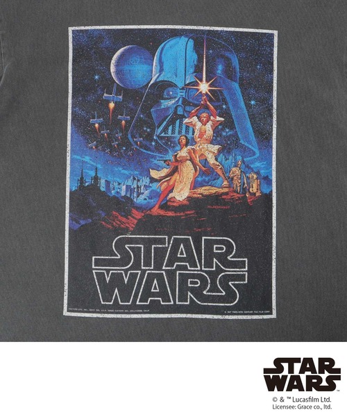 Goodwear(グッドウェア)の「STAR WARS 古着風 クラックプリント ピグメント Tシャツ ビッグシルエット(エピソード4 新たなる希望/ エピソード5 帝国の逆襲)(Tシャツ/カットソー・メンズ・ブラック系その他/ブラック系その他2・M/L/XL)」の8枚目の写真