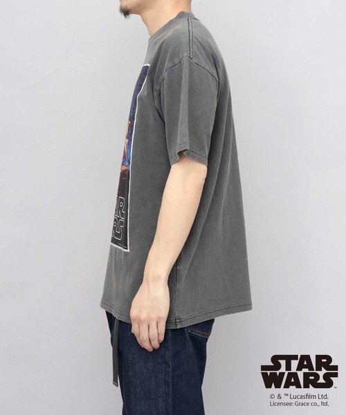 Goodwear(グッドウェア)の「STAR WARS 古着風 クラックプリント ピグメント Tシャツ ビッグシルエット(エピソード4 新たなる希望/ エピソード5 帝国の逆襲)(Tシャツ/カットソー・メンズ・ブラック系その他/ブラック系その他2・M/L/XL)」の5枚目の写真