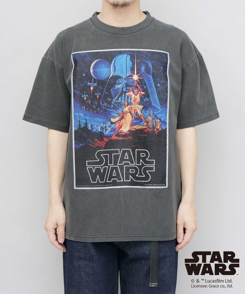 Goodwear(グッドウェア)の「STAR WARS 古着風 クラックプリント ピグメント Tシャツ ビッグシルエット(エピソード4 新たなる希望/ エピソード5 帝国の逆襲)(Tシャツ/カットソー・メンズ・ブラック系その他/ブラック系その他2・M/L/XL)」の14枚目の写真