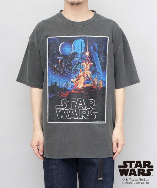Goodwear(グッドウェア)の「STAR WARS 古着風 クラックプリント ピグメント Tシャツ ビッグシルエット(エピソード4 新たなる希望/ エピソード5 帝国の逆襲)(Tシャツ/カットソー・メンズ・ブラック系その他/ブラック系その他2・M/L/XL)」の16枚目の写真