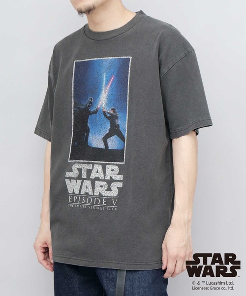 Goodwear(グッドウェア)の「STAR WARS 古着風 クラックプリント ピグメント Tシャツ ビッグシルエット(エピソード4 新たなる希望/ エピソード5 帝国の逆襲)(Tシャツ/カットソー・メンズ・ブラック系その他/ブラック系その他2・M/L/XL)」の11枚目の写真