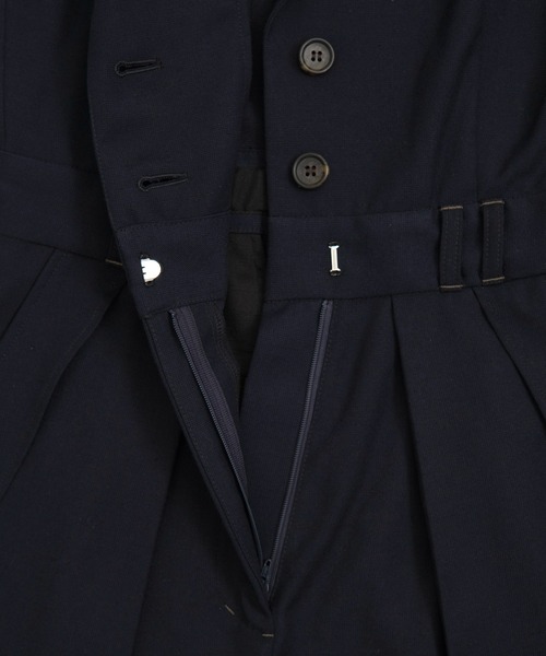 PUBLIC TOKYO(パブリックトウキョウ)の「残りわずか】リネンコンテーラーオールインワン(つなぎ/オールインワン・レディース・ブラック/ネイビー・1/2)」の3枚目の写真