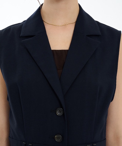 PUBLIC TOKYO(パブリックトウキョウ)の「残りわずか】リネンコンテーラーオールインワン(つなぎ/オールインワン・レディース・ブラック/ネイビー・1/2)」の21枚目の写真