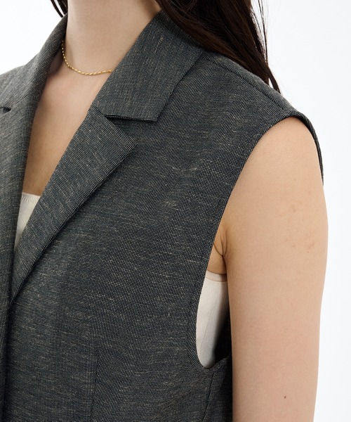 PUBLIC TOKYO(パブリックトウキョウ)の「残りわずか】リネンコンテーラーオールインワン(つなぎ/オールインワン・レディース・ブラック/ネイビー・1/2)」の15枚目の写真