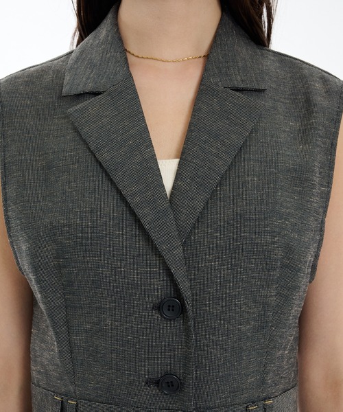 PUBLIC TOKYO(パブリックトウキョウ)の「残りわずか】リネンコンテーラーオールインワン(つなぎ/オールインワン・レディース・ブラック/ネイビー・1/2)」の13枚目の写真