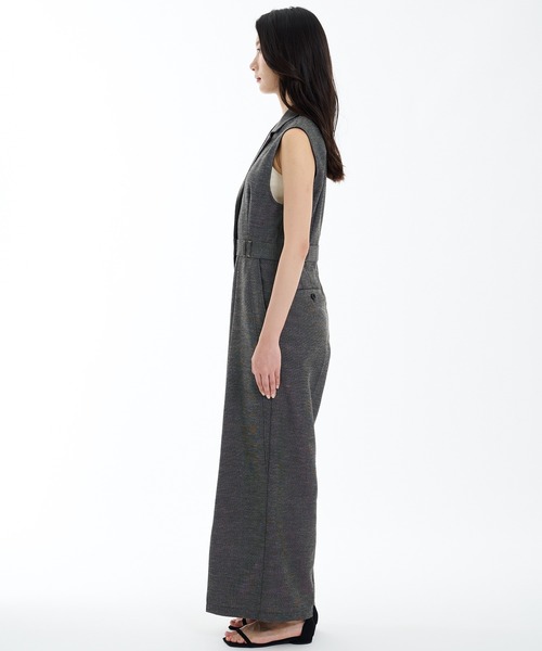 PUBLIC TOKYO(パブリックトウキョウ)の「残りわずか】リネンコンテーラーオールインワン(つなぎ/オールインワン・レディース・ブラック/ネイビー・1/2)」の8枚目の写真