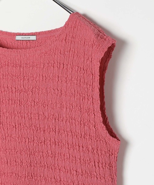 BAYFLOW（ベイフロー）の「[ストレッチ入りで動きやすい]ポコポコノースリーブプルオーバー（Tシャツ/カットソー・レディース・ブラック/アイボリー/ピンク・FREE）」の13枚目の写真