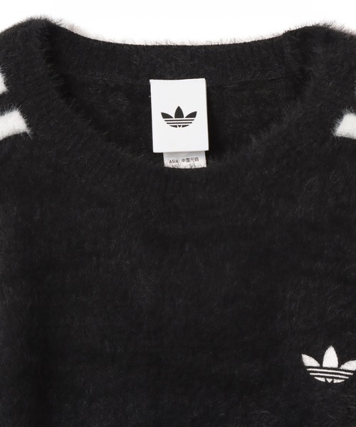 adidas（アディダス）の「adidas ADICOLOR HOLIDAY KNIT SWEATER / アディダス アディカラー ホリデー ニット セーター（ニット/セーター・レディース・ブラック・S/M/L）」の4枚目の写真