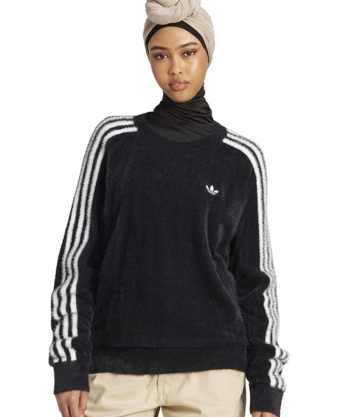 adidas（アディダス）の「adidas ADICOLOR HOLIDAY KNIT SWEATER / アディダス アディカラー ホリデー ニット セーター（ニット/セーター・レディース・ブラック・S/M/L）」の3枚目の写真