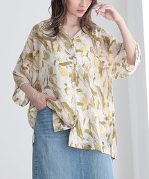 n'OrLABEL | 『プリント開襟シアーシャツ』(シャツ/ブラウス)