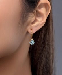 【As】【金属アレルギー対応】NO.184 小ぶりフープ 誕生石 クリスタルガラス ビジューイヤリング(サージカルステンレス)(MA)