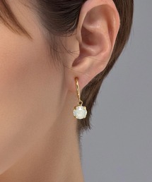 tone（トーン）の「【As】【金属アレルギー対応】NO.184  小ぶりフープ　誕生石　クリスタルガラス　ビジューイヤリング（サージカルステンレス）(MA)（イヤリング）」