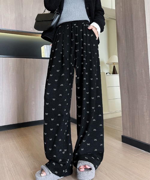 Miniministore（ミニミニストア）の「薄手スウェットパンツ 韓国風ワイドパンツ（スウェットパンツ・レディース・ベージュ/ブラック/ダークグレー/ライトグレー/モカ・M/L/XL）」の2枚目の写真