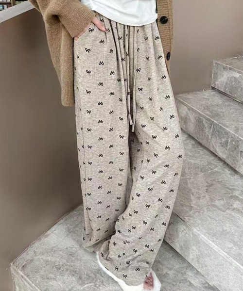 Miniministore（ミニミニストア）の「薄手スウェットパンツ 韓国風ワイドパンツ（スウェットパンツ・レディース・ベージュ/ブラック/ダークグレー/ライトグレー/モカ・M/L/XL）」の5枚目の写真
