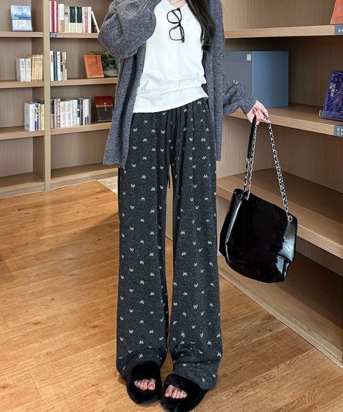 Miniministore（ミニミニストア）の「薄手スウェットパンツ 韓国風ワイドパンツ（スウェットパンツ・レディース・ベージュ/ブラック/ダークグレー/ライトグレー/モカ・M/L/XL）」の6枚目の写真