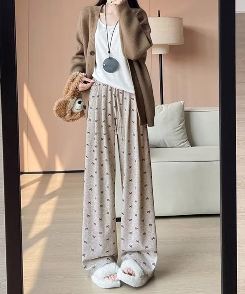 Miniministore（ミニミニストア）の「薄手スウェットパンツ 韓国風ワイドパンツ（スウェットパンツ・レディース・ベージュ/ブラック/ダークグレー/ライトグレー/モカ・M/L/XL）」の12枚目の写真