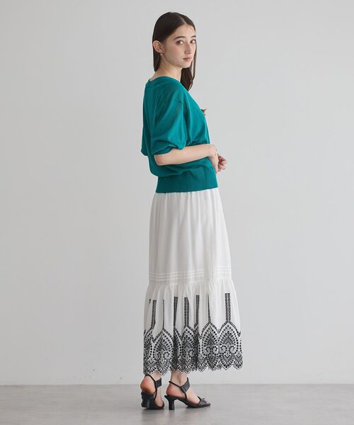 YECCA VECCA（イェッカヴェッカ）の「シアーニットVネックカーディガン（カーディガン/ボレロ・レディース・ブラック/ライトベージュ/ダークベージュ/グリーン・FREE）」の17枚目の写真