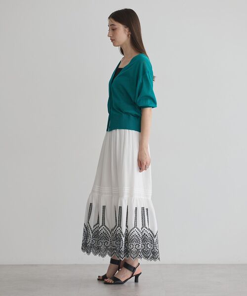 YECCA VECCA（イェッカヴェッカ）の「シアーニットVネックカーディガン（カーディガン/ボレロ・レディース・ブラック/ライトベージュ/ダークベージュ/グリーン・FREE）」の18枚目の写真