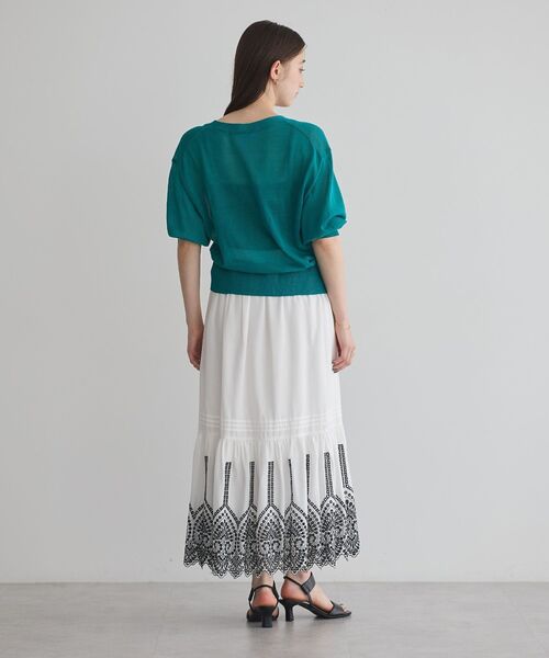 YECCA VECCA（イェッカヴェッカ）の「シアーニットVネックカーディガン（カーディガン/ボレロ・レディース・ブラック/ライトベージュ/ダークベージュ/グリーン・FREE）」の20枚目の写真