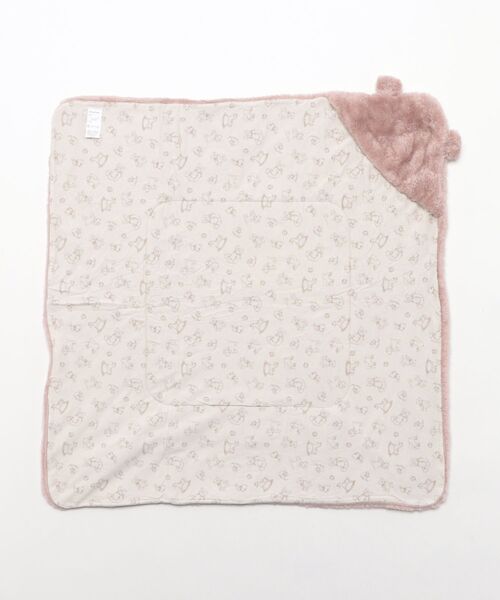 combimini（コンビミニ）の「ふわふわボアくま耳アフガン（おくるみ・キッズ・ライトベージュ/スモークピンク/ネイビー・F）」の10枚目の写真