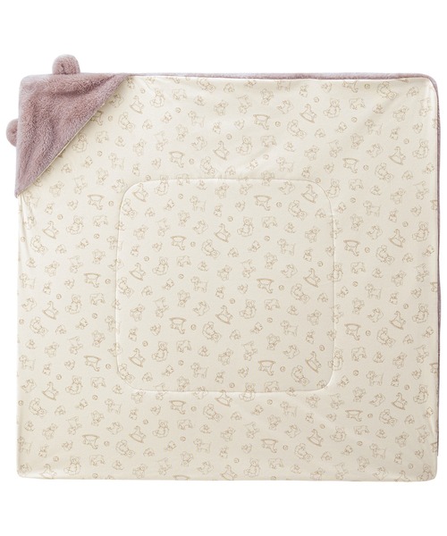 combimini（コンビミニ）の「ふわふわボアくま耳アフガン（おくるみ・キッズ・ライトベージュ/スモークピンク/ネイビー・F）」の5枚目の写真