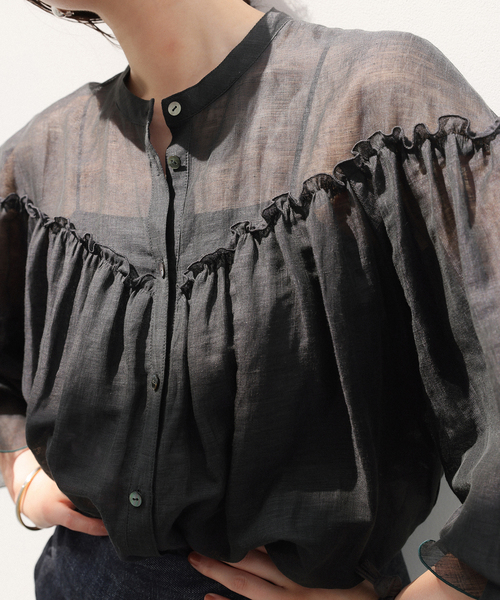 IENA◆25SS/B. リネン混シアーブラウス/FREE/リネン/WHT/25-051-900-5100-2-0// IENA｜B. リネン混シアーブラウス | Rakuten Fashion(楽天