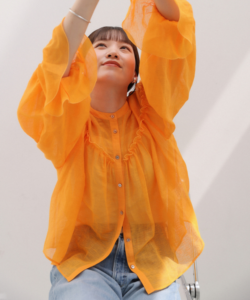 IENA｜B. リネン混シアーブラウス | Rakuten Fashion(楽天