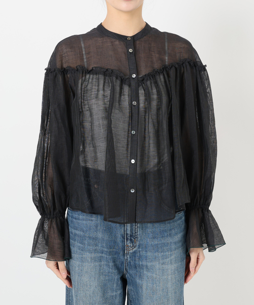 IENA　B.リネン混シアーブラウス　ホワイト IENA｜B. リネン混シアーブラウス | Rakuten Fashion(楽天