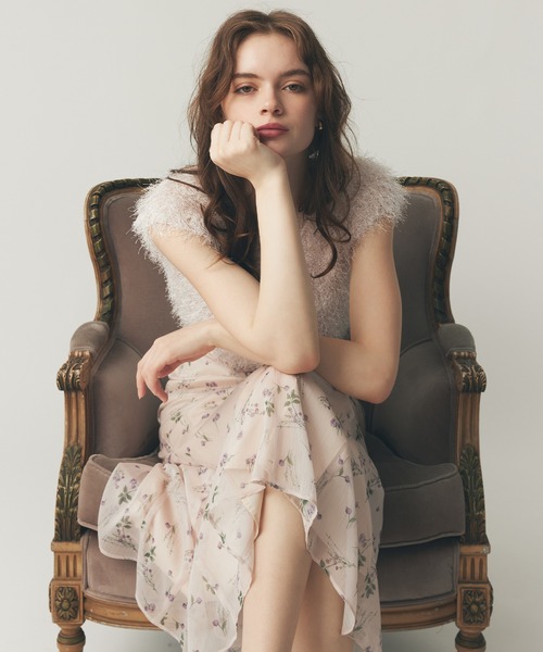 DEICY(デイシー)の「シアーシフォンフラワースカート(スカート・レディース・ピンク/アイボリー・0/1)」の3枚目の写真