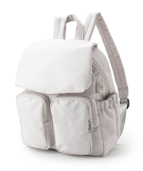 SHOO・LA・RUE(シューラルー)の「【撥水】Wポケットリュック(バックパック/リュック・レディース・グレー/ブラック/ライトグレー・00)」の12枚目の写真