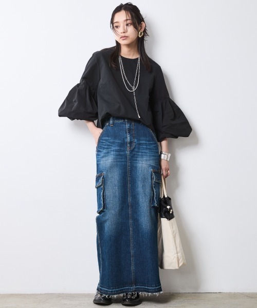 CHIC STYLE（シックスタイル）の「ボリュームスリーブブラウス＜大きいサイズ有＞シックスタイル（シャツ/ブラウス・レディース・ブラック/オフホワイト・5L/4L/3L/LL/L/M）」の7枚目の写真