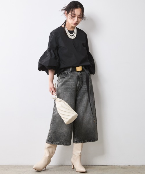 CHIC STYLE（シックスタイル）の「ボリュームスリーブブラウス＜大きいサイズ有＞シックスタイル（シャツ/ブラウス・レディース・ブラック/オフホワイト・5L/4L/3L/LL/L/M）」の10枚目の写真