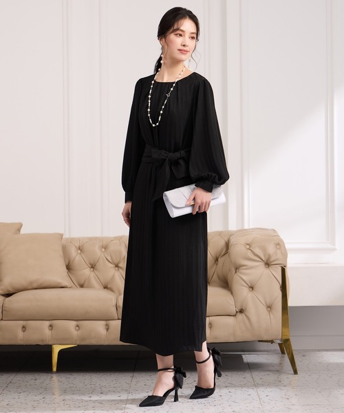 DRESS PLUS(ドレスプラス)の「ウエストリボン付き美シルエットドレス(ドレス・レディース・グレー/ブラック/ベージュ・S/M/L/XL/XXL)」の21枚目の写真