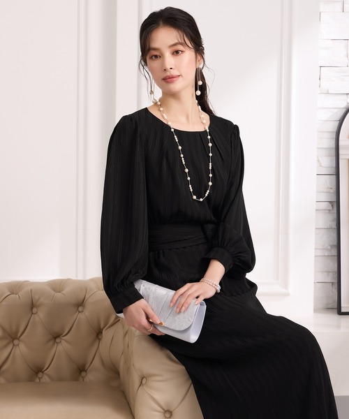DRESS PLUS(ドレスプラス)の「ウエストリボン付き美シルエットドレス(ドレス・レディース・グレー/ブラック/ベージュ・S/M/L/XL/XXL)」の22枚目の写真