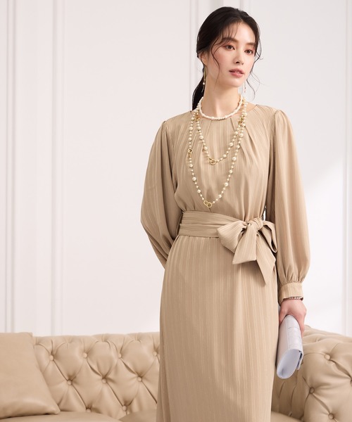 DRESS PLUS(ドレスプラス)の「ウエストリボン付き美シルエットドレス(ドレス・レディース・グレー/ブラック/ベージュ・S/M/L/XL/XXL)」の12枚目の写真