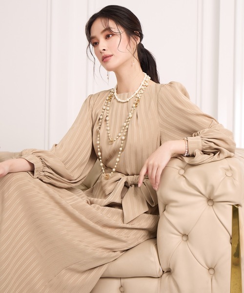 DRESS PLUS(ドレスプラス)の「ウエストリボン付き美シルエットドレス(ドレス・レディース・グレー/ブラック/ベージュ・S/M/L/XL/XXL)」の13枚目の写真