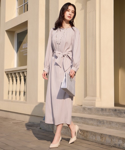 DRESS PLUS(ドレスプラス)の「ウエストリボン付き美シルエットドレス(ドレス・レディース・グレー/ブラック/ベージュ・S/M/L/XL/XXL)」の10枚目の写真