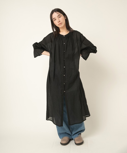 RNA-N（アールエヌエーエヌ）の「D1680 フロッキーランダムドットワンピース（ワンピース・レディース・ブラック/キナリ/カーキ・FREE）」の8枚目の写真