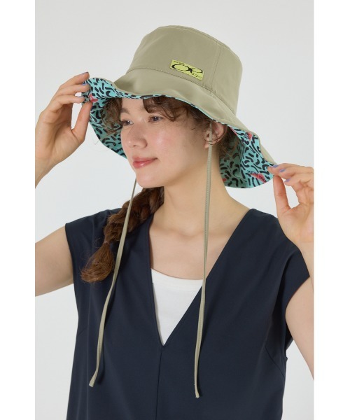 RODEO CROWNS WIDE BOWL（ロデオクラウンズワイドボウル）の「(OP)ラッシュガード ハット（ハット・レディース・ライトカーキ/ブラック・FREE）」の3枚目の写真